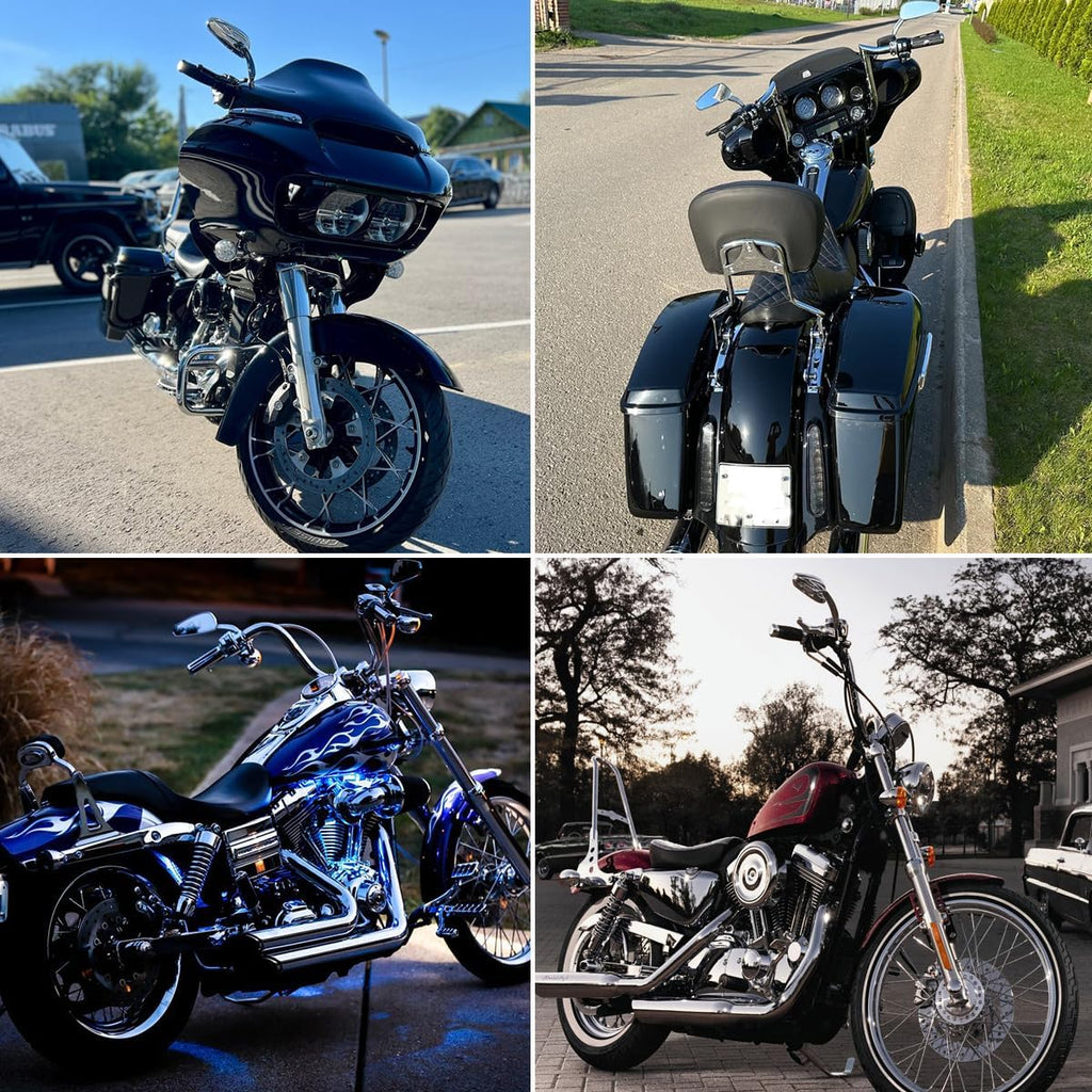 DREAMIZER Sportster Mirrors Compatible with Harley Road King Street Electra Glide Dyna Softail Road Glide Motorcycle Rearview 1982-2026 (Chrome Irregular)
