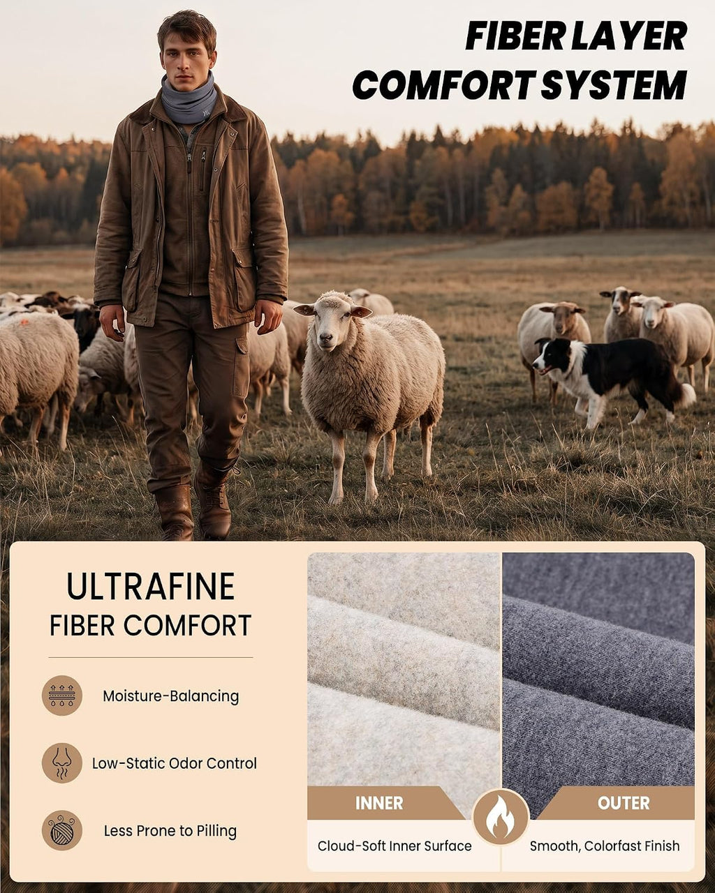 YANIKY Winter Neck Warmer, Wool Neck Gaiter Fleece Scarf, Windproof Face Cover Mask for Men Women