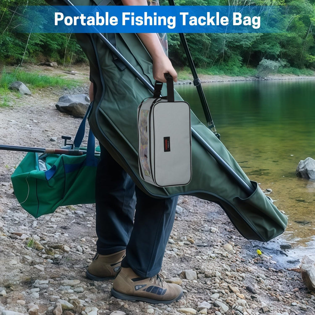 VISEMAN Fishing Tackle Bag, Waterproof Bait Storage Bag, Tackle Organizer