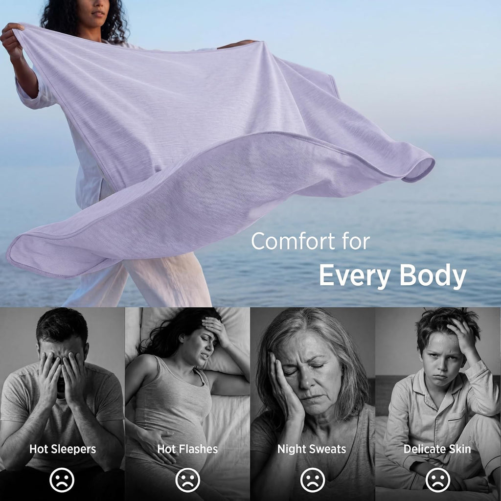 Bedsure Silky Soft Cooling Blanket for Hot Sleepers, Throw XL, Lavender