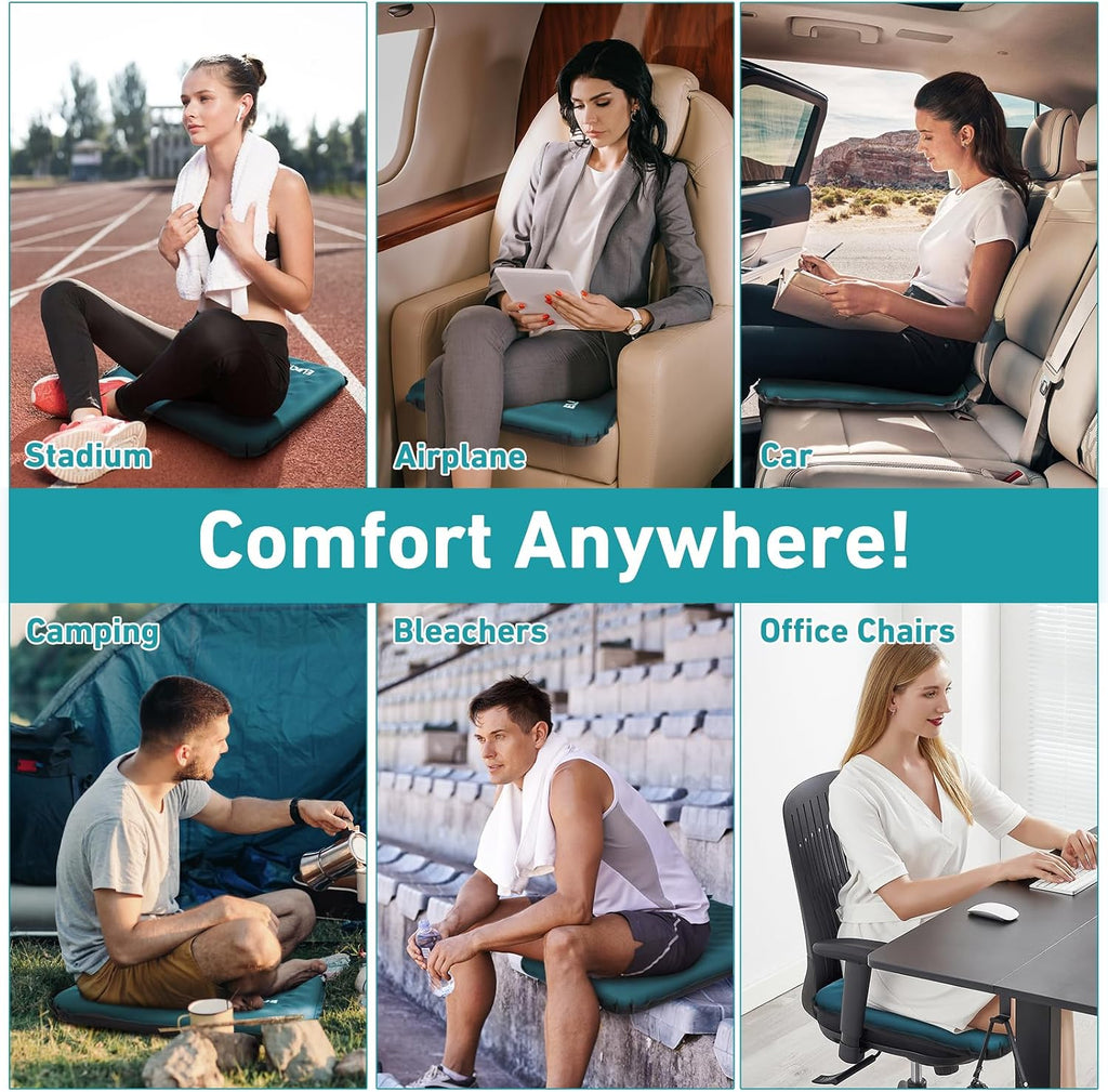 Inflatable Seat Cushion, Self Inflating Compact Stadium Seat Cushion