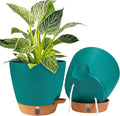 2 Pack 8 inch Plant Pots, Plastic Self Watering Planters