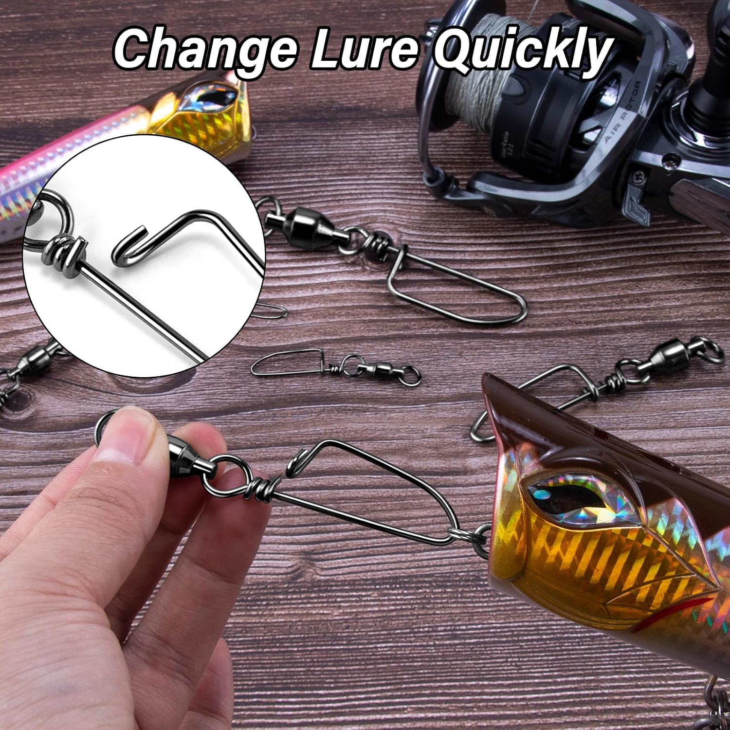 Alwonder 20-Pack Ball Bearing Swivels with Snaps, Fishing Snap Swivels Fishing Tackle Saltwater Freshwater Coastlock Snaps Barrel Swivel Leader Connector Downrigger Planer Release Clips