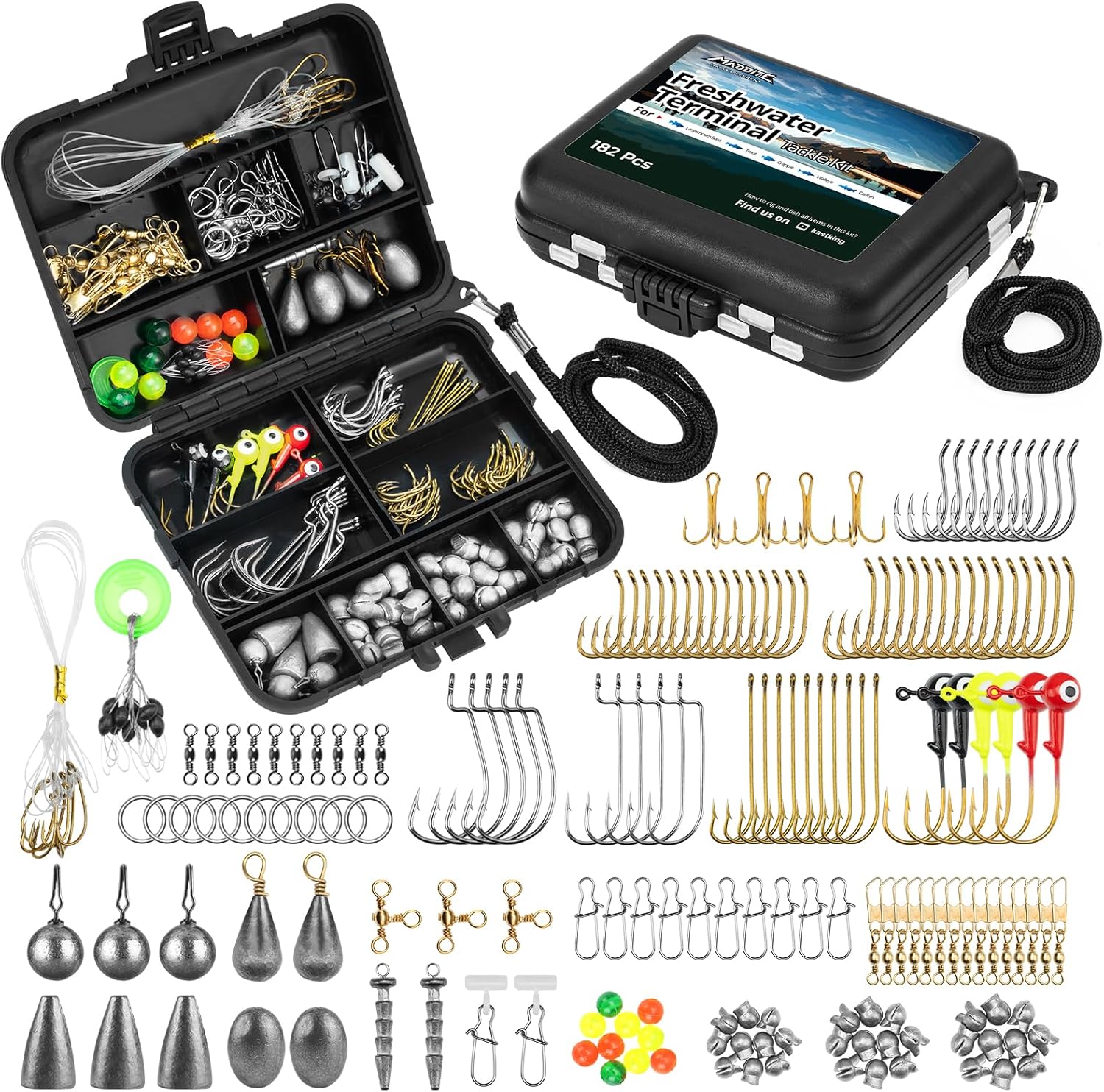 MadBite by KastKing Compact Fishing Tackle Kit for Bass Trout Panfish