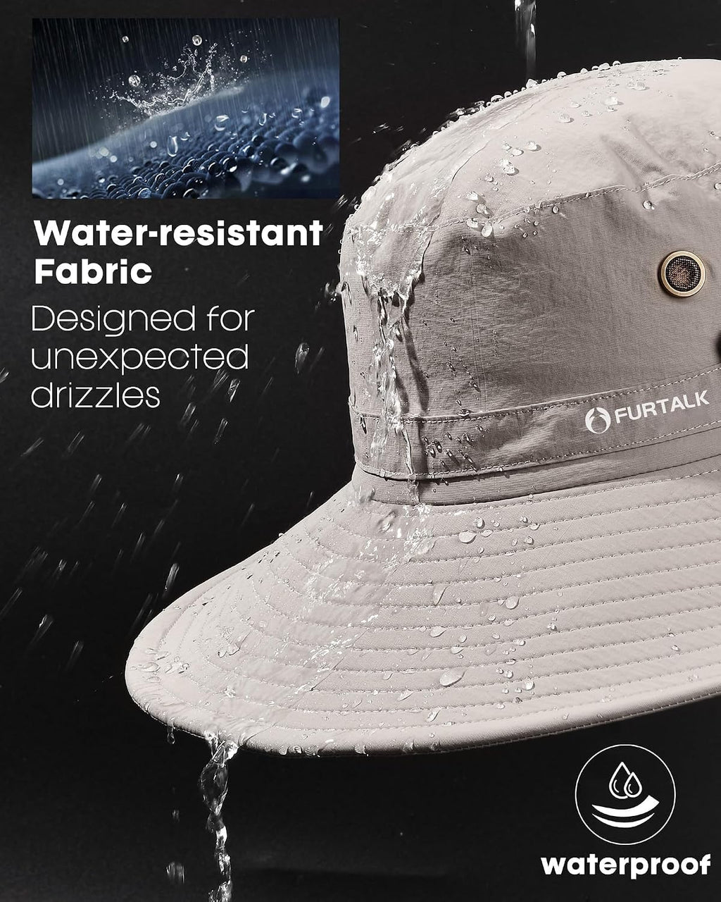 FURTALK Sun Hats for Men Fishing Hat UPF Protection Wide Brim Bucket Hat
