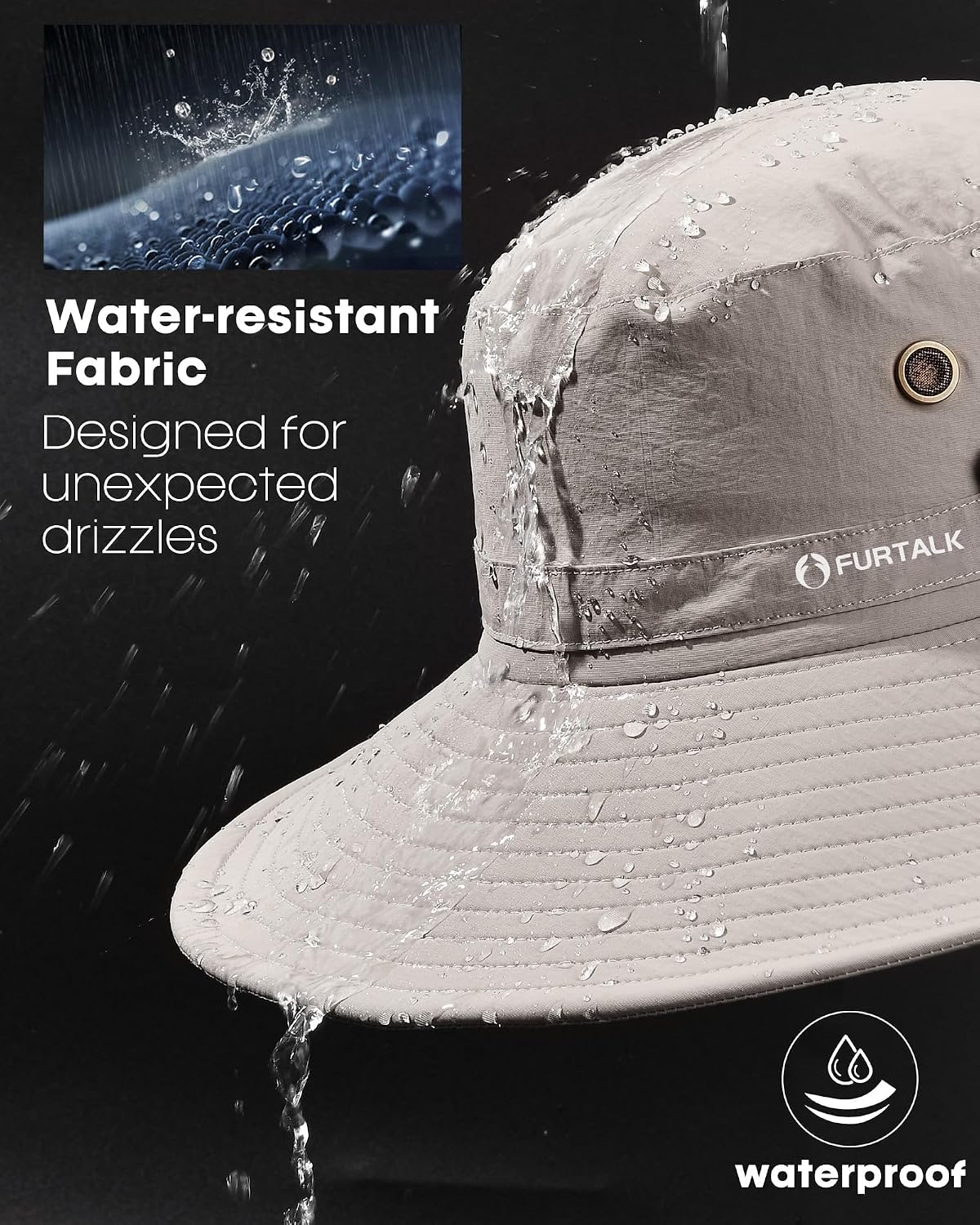 FURTALK Sun Hats for Men Fishing Hat UPF Protection Wide Brim Bucket Hat