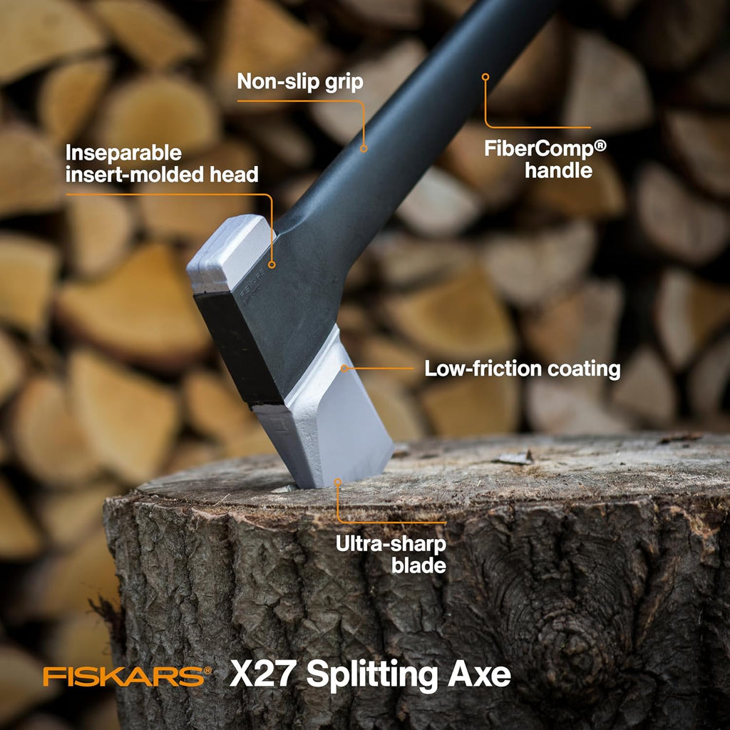 Fiskars X27 Super Splitting Axe 36", for Taller Users on Large Logs