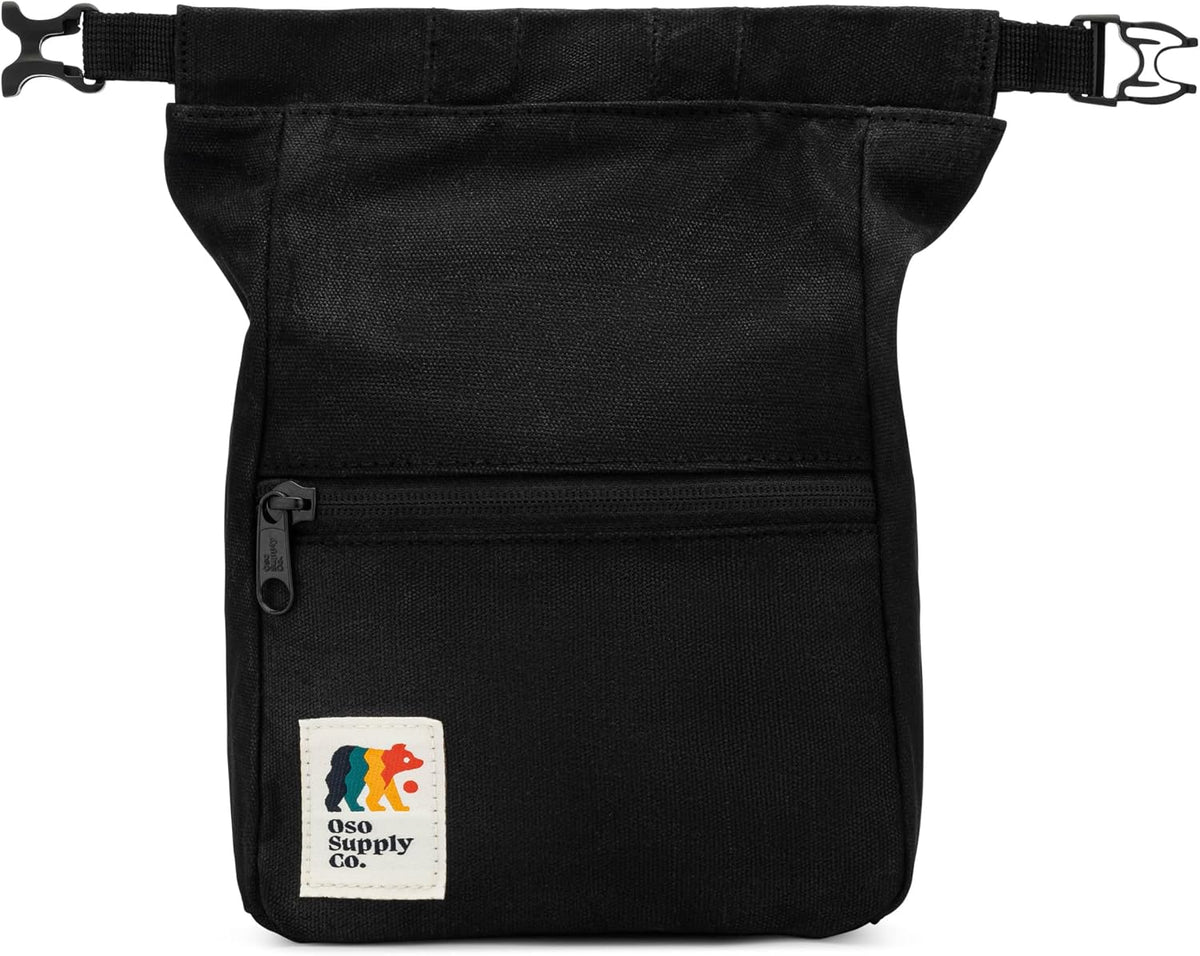 Oso Supply Co - Kulshan Bouldering Bucket, Large Size Chalk Bag for Rock Climbing, Chalk Pot with Magnetic Roll Down Closure, Brush Loop, Zippered Pockets for Climbers