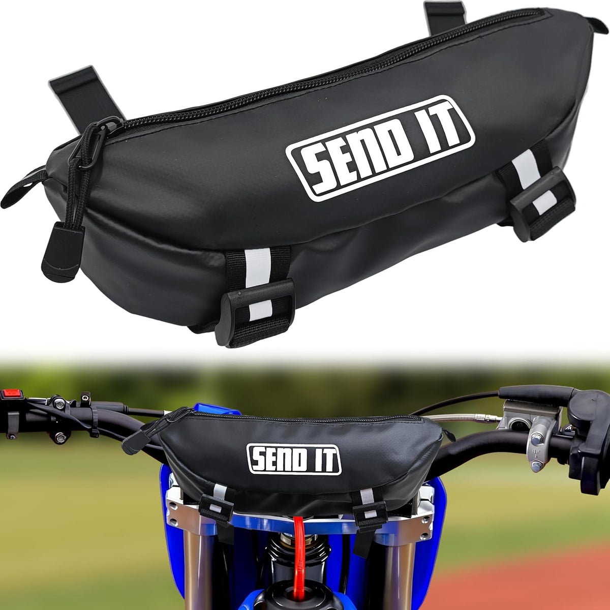 Waterproof Dirtbike Handlebar Bag | Compact Motorcycle Handle Bar Storage Pouch | Universal Fit Dirt Bike Bag for Trail & Adventure Riding | Durable Surron Bar Bag