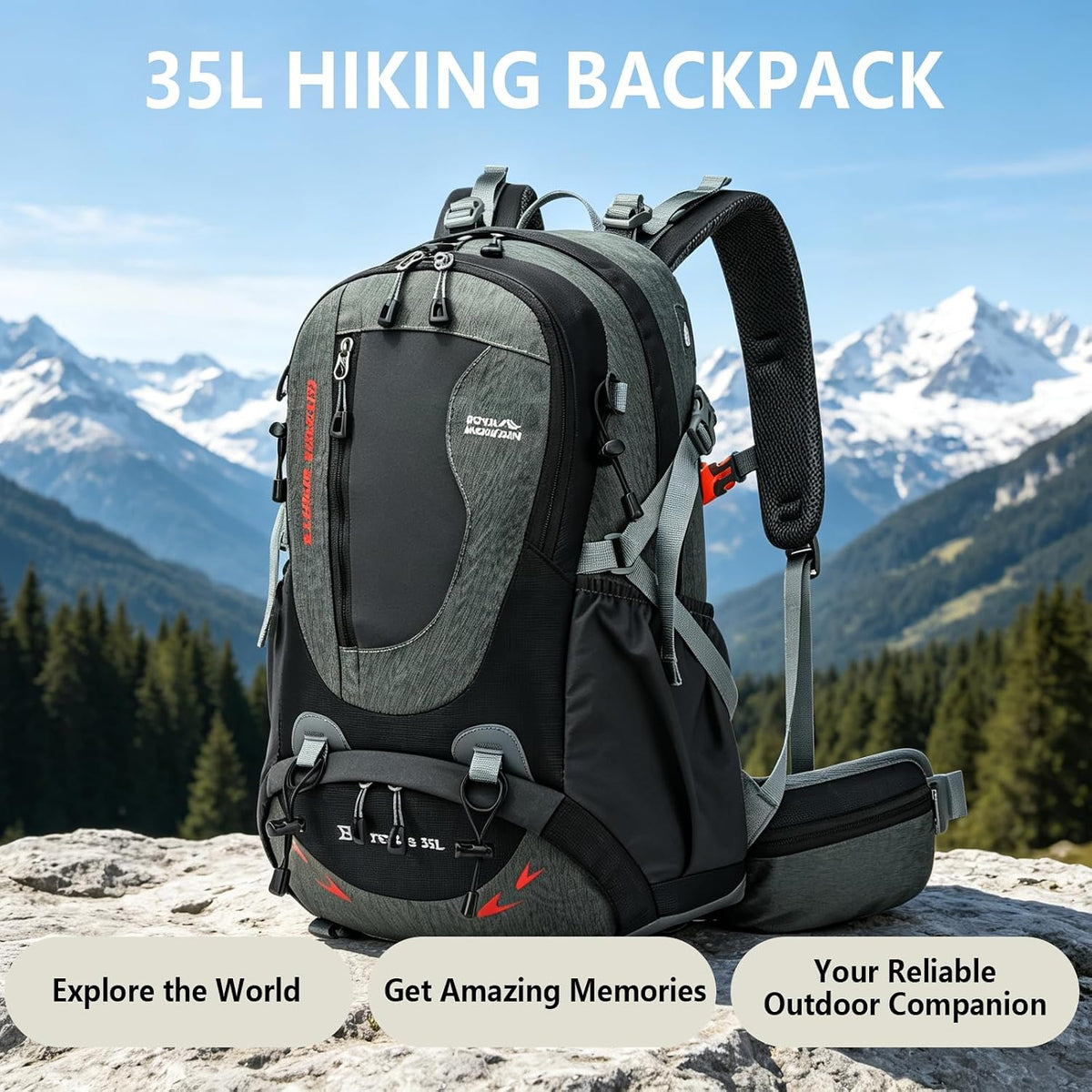 35L Lightweight Hiking Backpack for Women Men Waterproof Camping Backpack