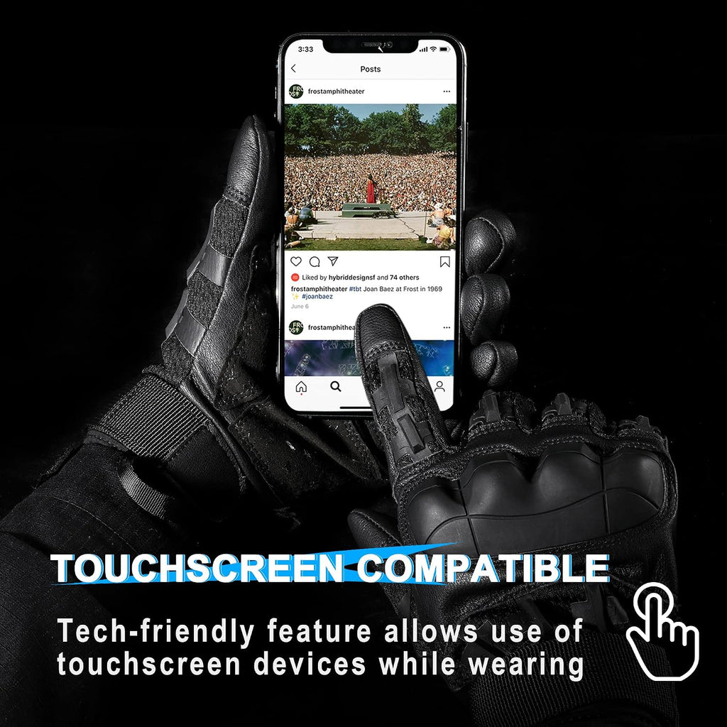 WTACTFUL Tactical Gloves Men Women, Touchscreen Reinforced Palm