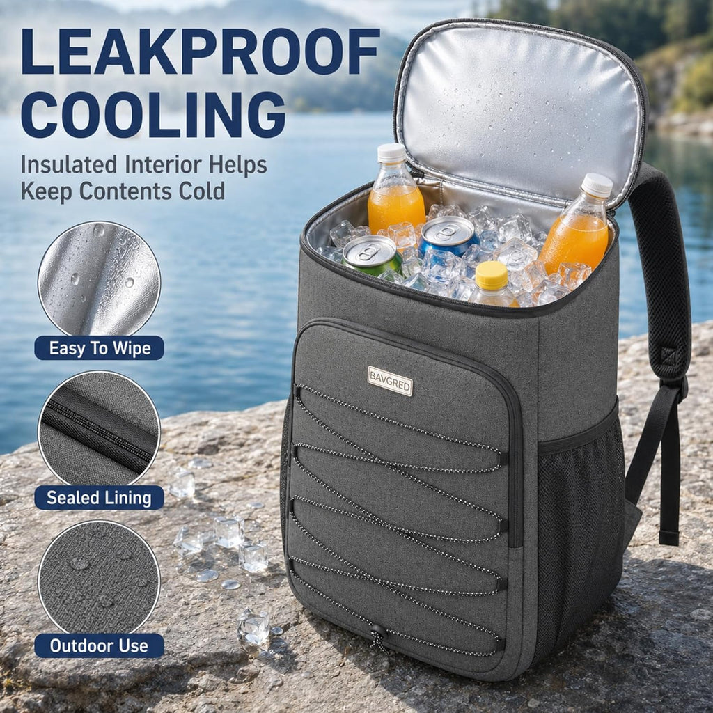 Cooler Backpack Insulated Leak Proof 30 Cans for Men Women,Waterproof Soft Cooler Bag，Lightweight Ice Chest Lunch Backpack for Beach Camping Picnic Travel Worksite Fishing