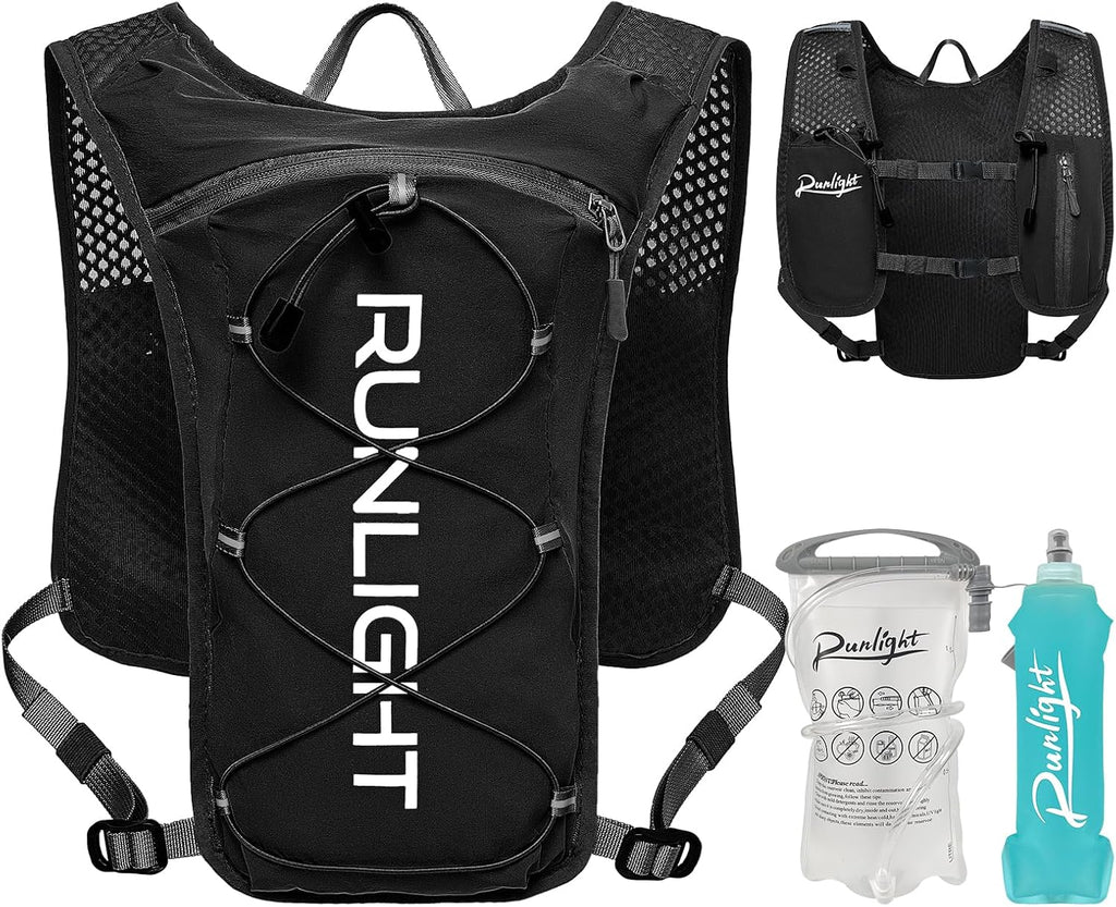 Runlight Running Vest for Women Men Lightweight Hydration Backpack Pack with 1.5L Water Bladder Bag Hydro Daypack for Hiking,Trail,Skiing,Camping,Cycling,Race,Marathon