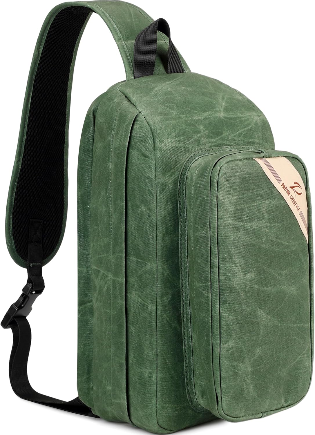 Padwa Lifestyle Green Crossbody Camera Bag - Waxed Memory Canvas Compact Camera Sling and Crossbody Bag with Fast Access,Versatile Lightweight Everyday Bag Great for Photographers Travel,Photography
