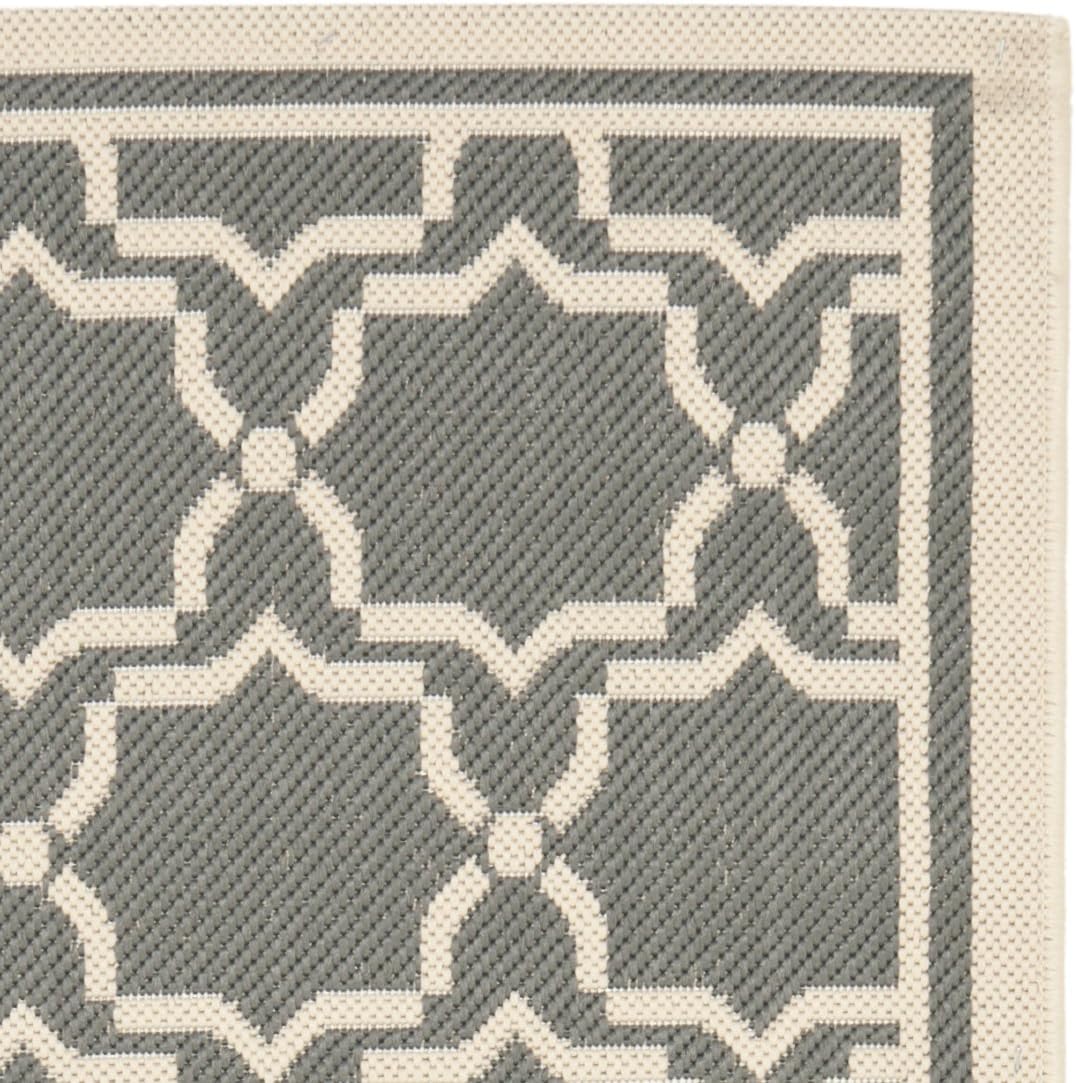SAFAVIEH Washable Rug Outdoor Courtyard Collection - 2'3" x 6'7" Runner, Anthracite & Beige, Non-Shedding & Easy Cleaning, Ideal for Patio, Entryway, Mudroom, Hallway, Kitchen (CY6916-246)