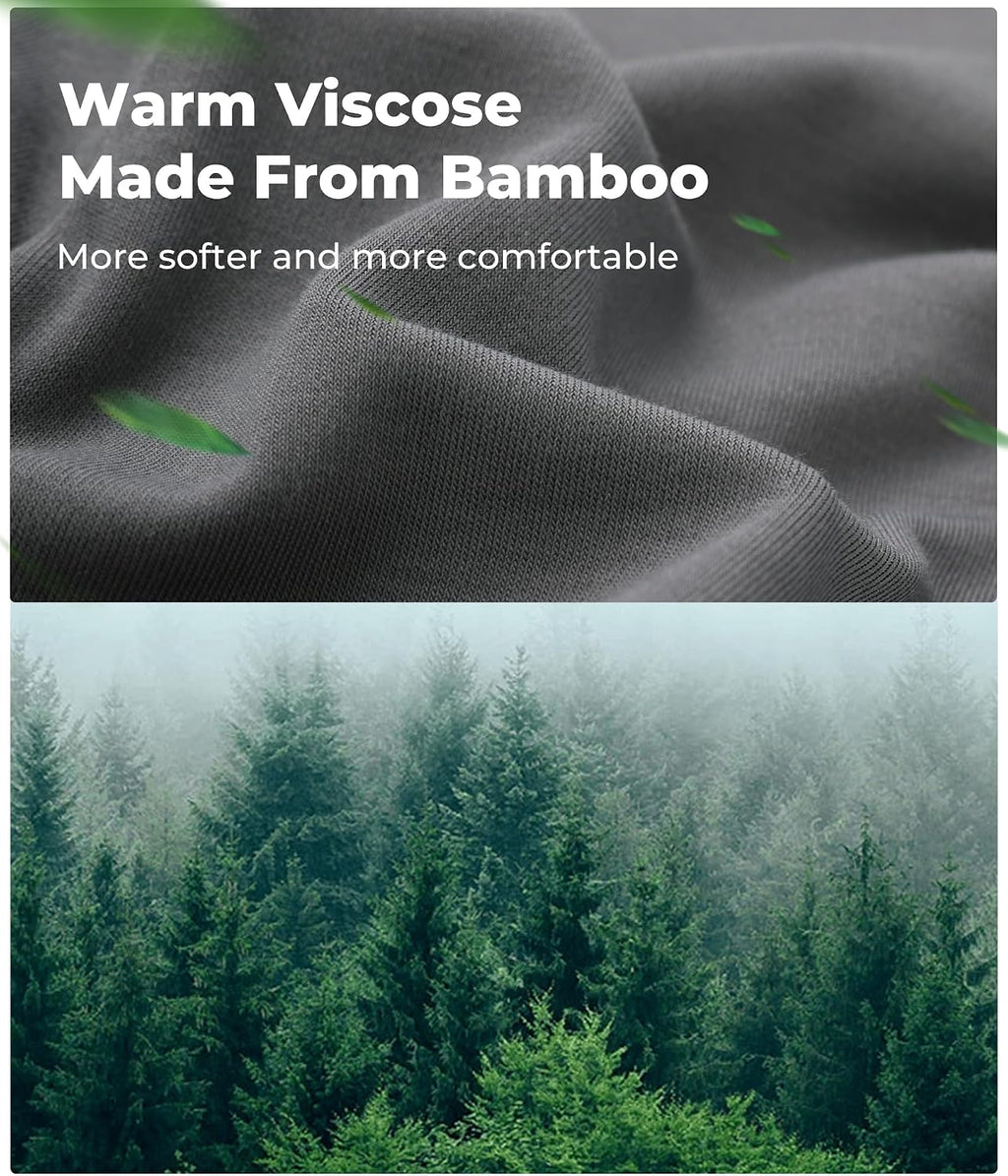 BAMBOO COOL Men's Thermal Underwear Lightweight Fleece Lined