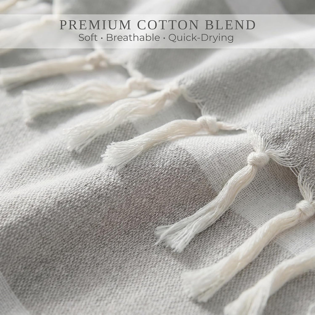 Beautiful Extra Large Beach Blanket with Tassels - Soft Turkish Towel