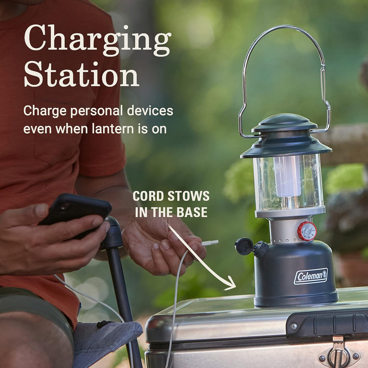 Coleman Classic Rechargeable LED Lantern, Impact & Water-Resistant Lantern with Carabiner Handle & Charging Ports, Great for Camping, Power Outage, Emergencies, & More