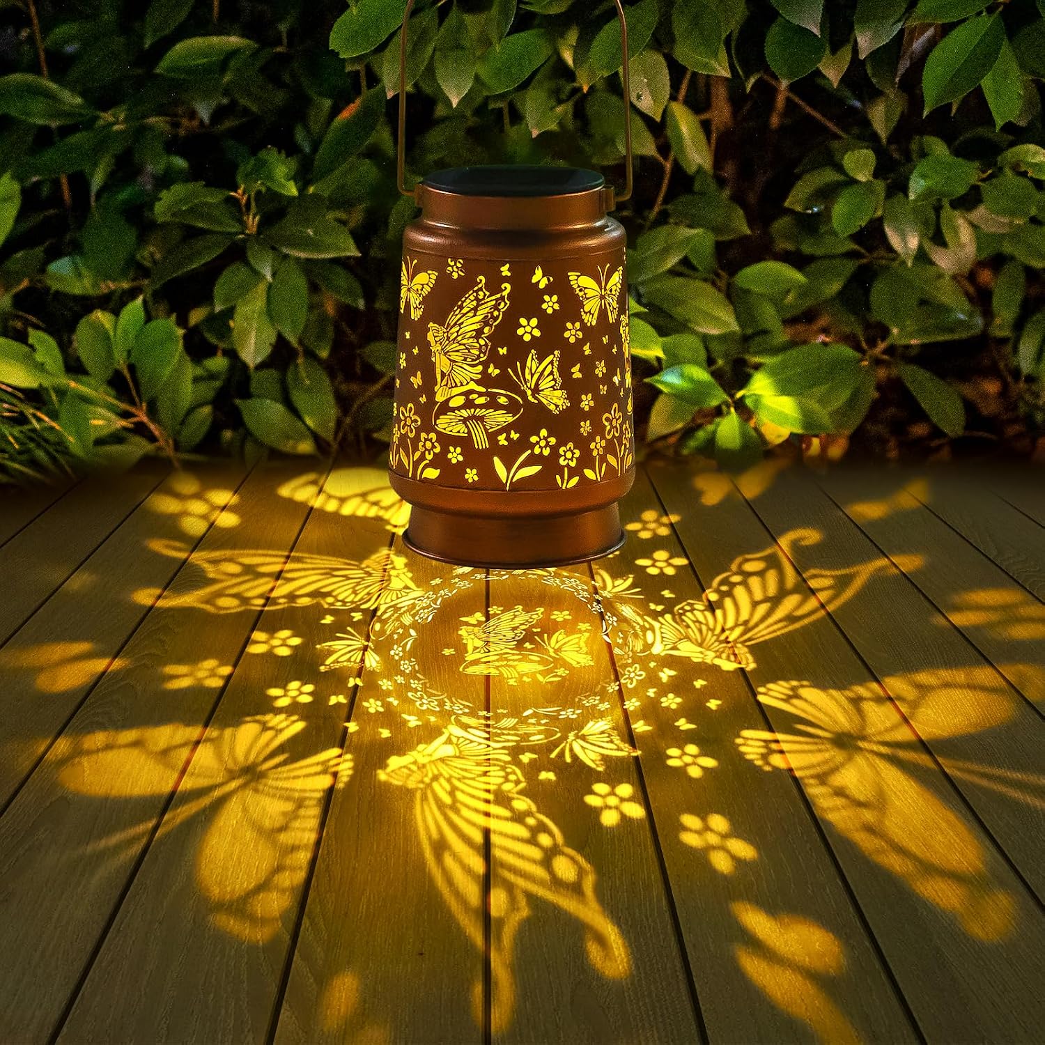 Fairy Solar Lanterns Outdoor Waterproof,Hanging Solar Lights Gifts for Women Mom Grandma Metal Decorative LED Lantern Outside for Yard,Patio,Lawn,Porch,Backyard,Garden Decor
