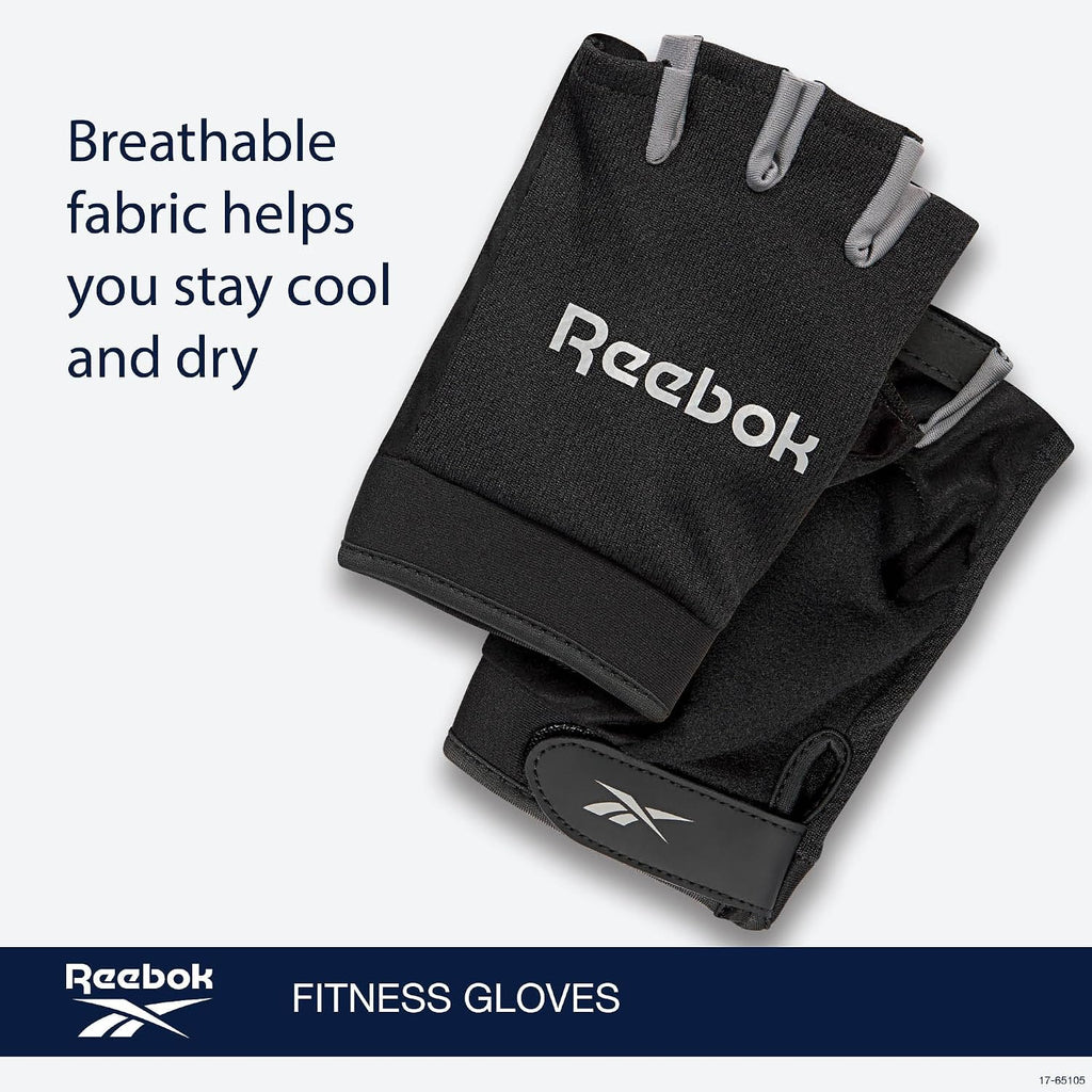 Reebok Classic Fingerless Gloves Lightweight Fitness & Weight Lifting Gloves for Training