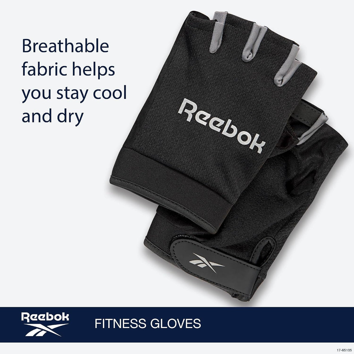 Reebok Classic Fingerless Gloves Lightweight Fitness & Weight Lifting Gloves for Training