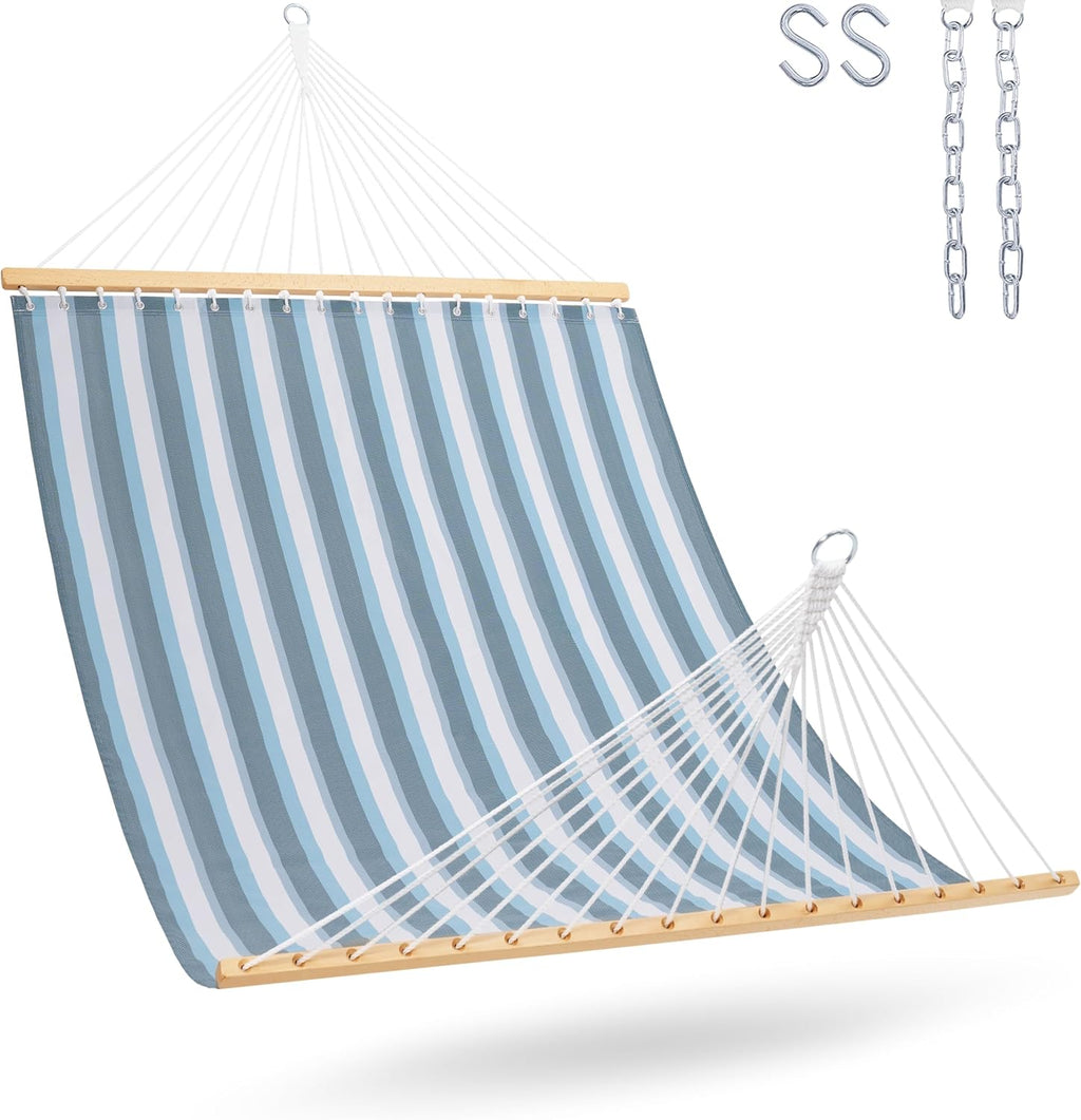 Lazy Daze Double Textliene Quick Dry Hammock with Spreader Bar for Outdoor
