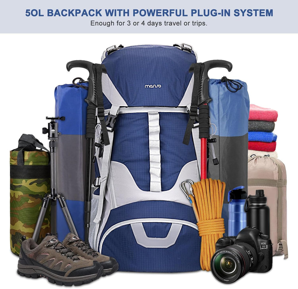 MOSISO 50L Hiking Backpack, Waterproof Camping Backpack