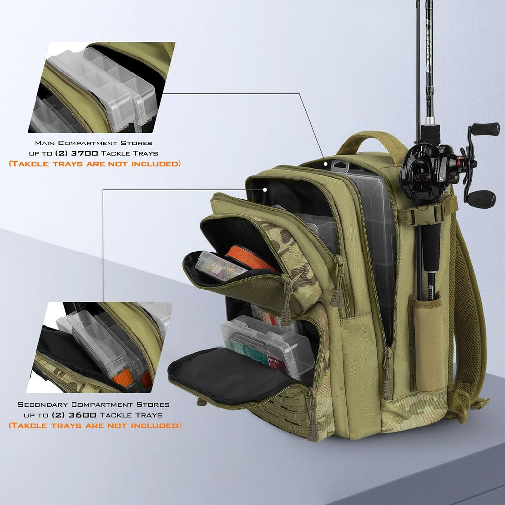 KastKing Blowbak Fishing Sling Bag, Fishing Backpack with Rod Holder
