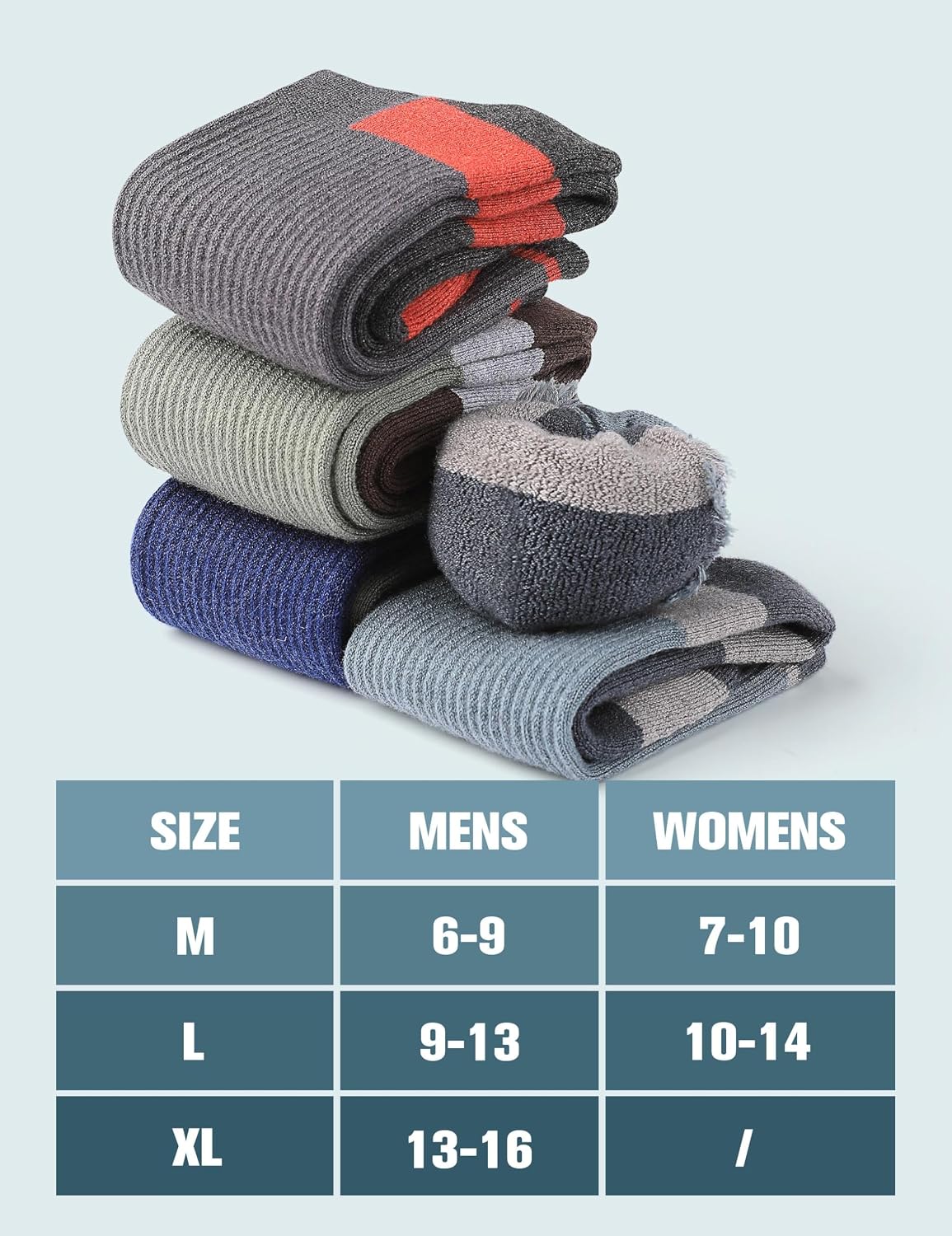 Wool Hiking Socks for Men - Women Lightweight Crew Merino Wool Socks with Cushion for Camping Hunting Work,4 pack