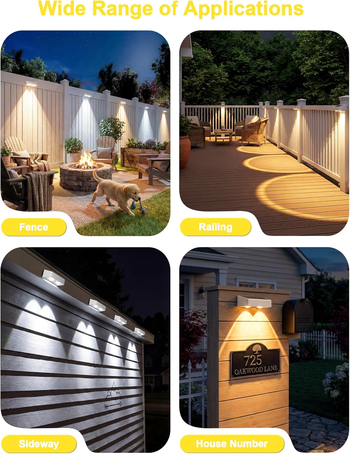JOFIOS Fence Lights Solar Powered with Remote, 9 Fixed Colors ＆ Color Changing White Fence Lights Waterproof IP65 Dusk-to-Dawn LED Deck Lighting for Patio, Railing, Pool, Porch, Backyard, 12 Pack