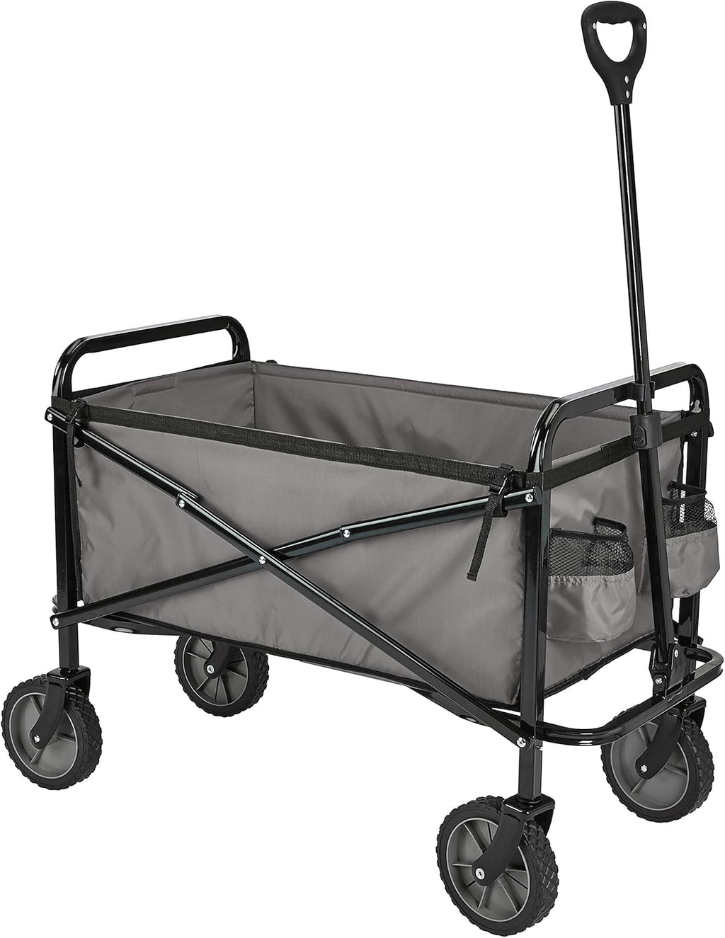 Amazon Basics Collapsible Heavy Duty Utility Wagon for Outdoor Sports, Camping, Garden, and Shopping, 265 Pounds Capacity, 27.6 x 40.9 x 20 inches, Gray