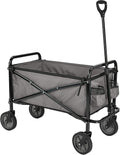 Amazon Basics Collapsible Heavy Duty Utility Wagon for Outdoor Sports, Camping, Garden, and Shopping, 265 Pounds Capacity, 27.6 x 40.9 x 20 inches, Gray