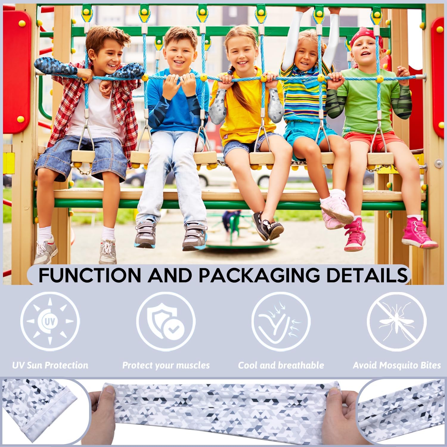 14 Pairs Arm Sleeves for Kids Youth Football Baseball Basketball UV Sun Protection Cooling Arm Sleeves for Boys Girls