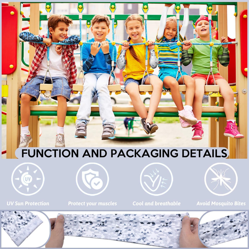 14 Pairs Arm Sleeves for Kids Youth Football Baseball Basketball UV Sun Protection Cooling Arm Sleeves for Boys Girls