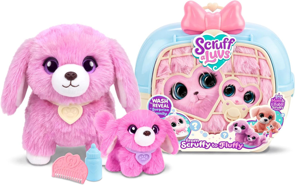 ScruffaLuvs Mom & Baby Scruffs Dachshund Plush Toys, Wash to Reveal