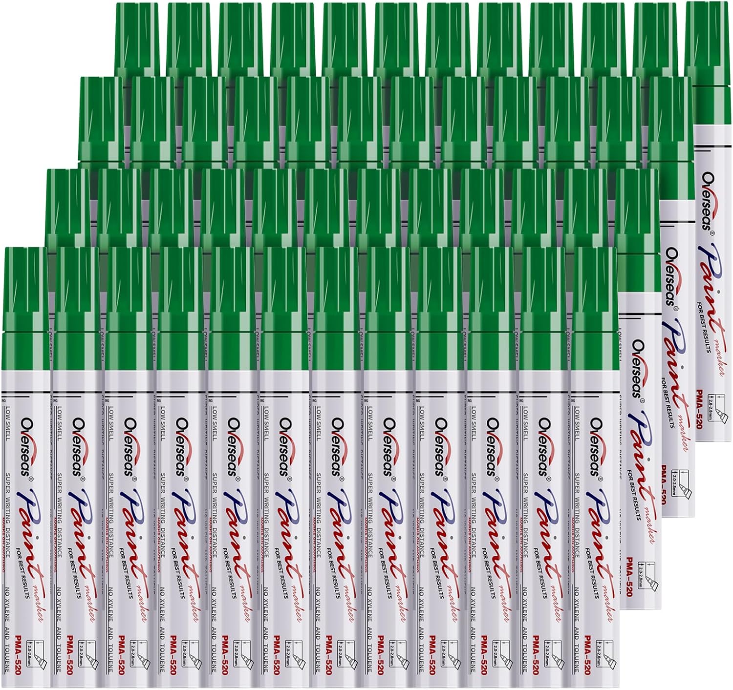 Overseas 48 Green Paint Pens Permanent Markers, Oil Based Paint Markers