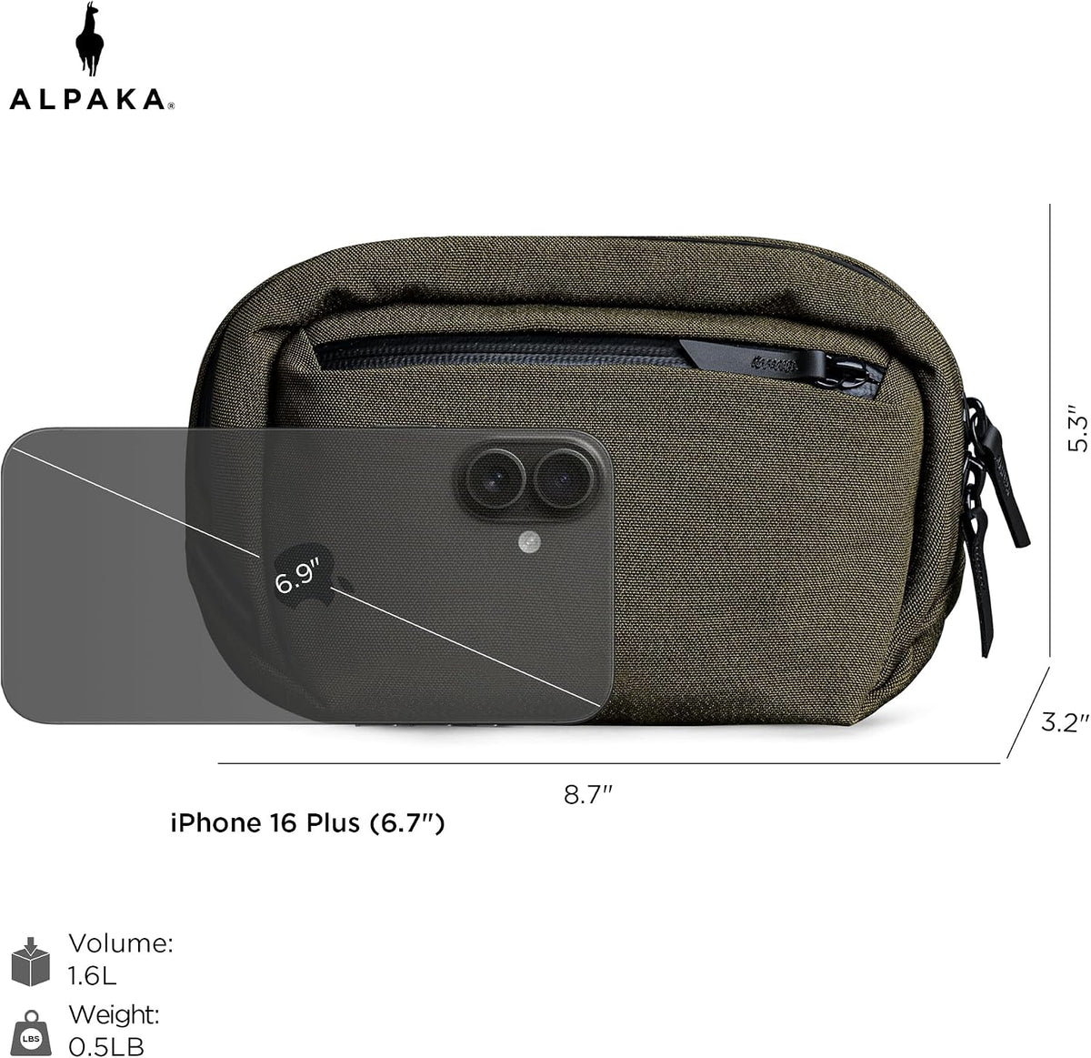 ALPAKA Go Sling Nano 1.6L Compact Camera Sling Bag for Men - EDC Crossbody Bag for Point & Shoot Cameras