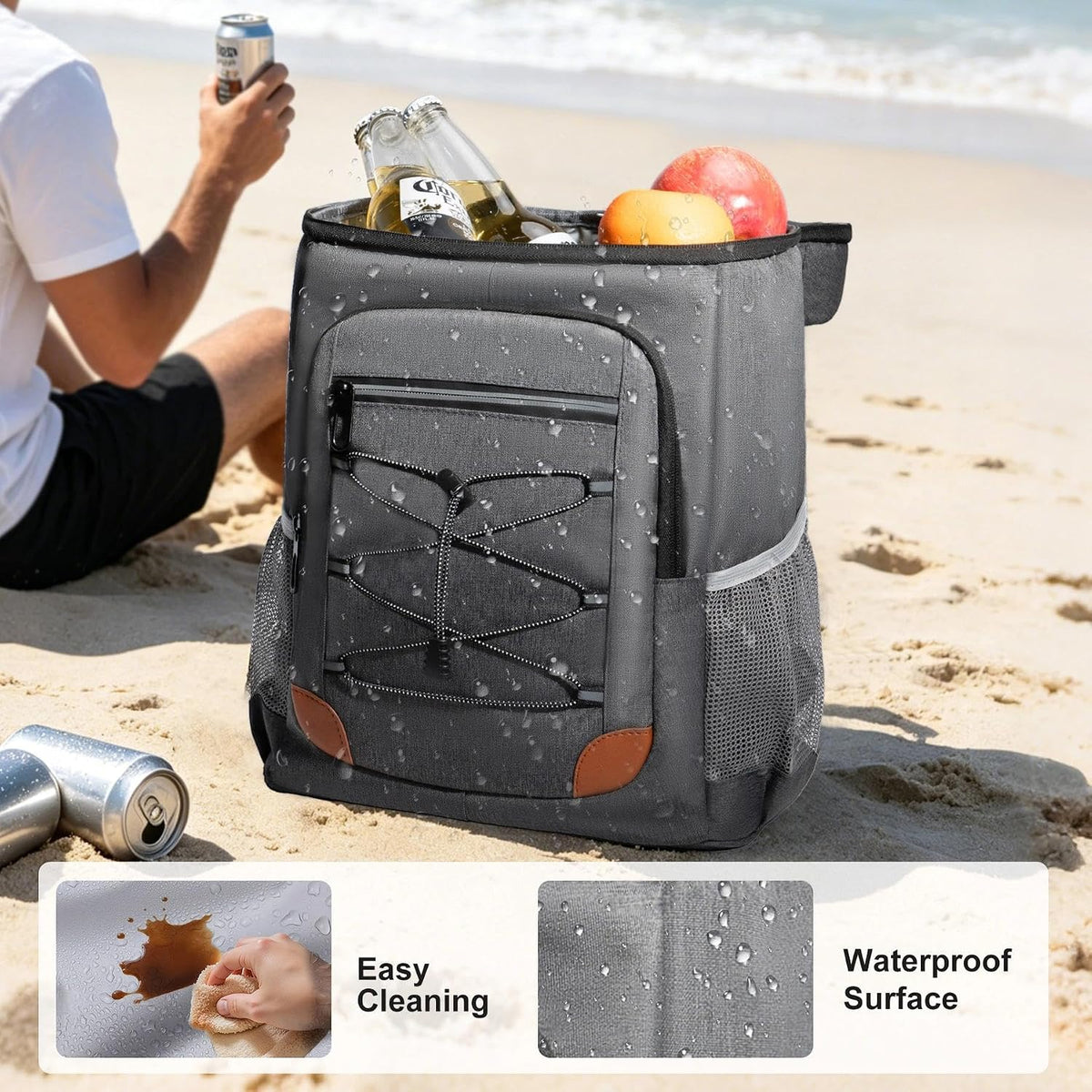 Backpack Cooler Insulated Leakproof, Soft Cooler Backpack for Beach
