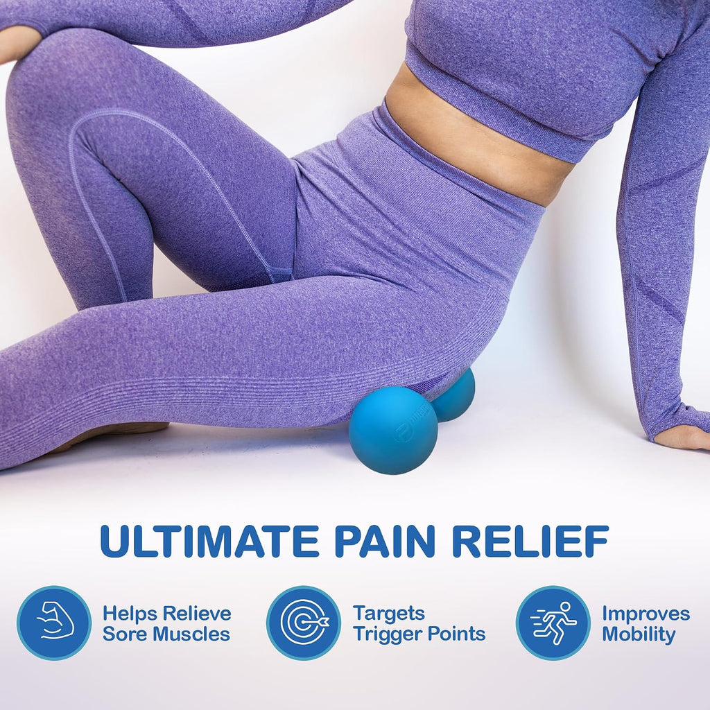 Peanut Massage Ball - Double Lacrosse Massage Ball & Mobility Ball for Physical Therapy - Deep Tissue Massage Tool for Myofascial Release, Muscle Relaxer, Acupoint Massage