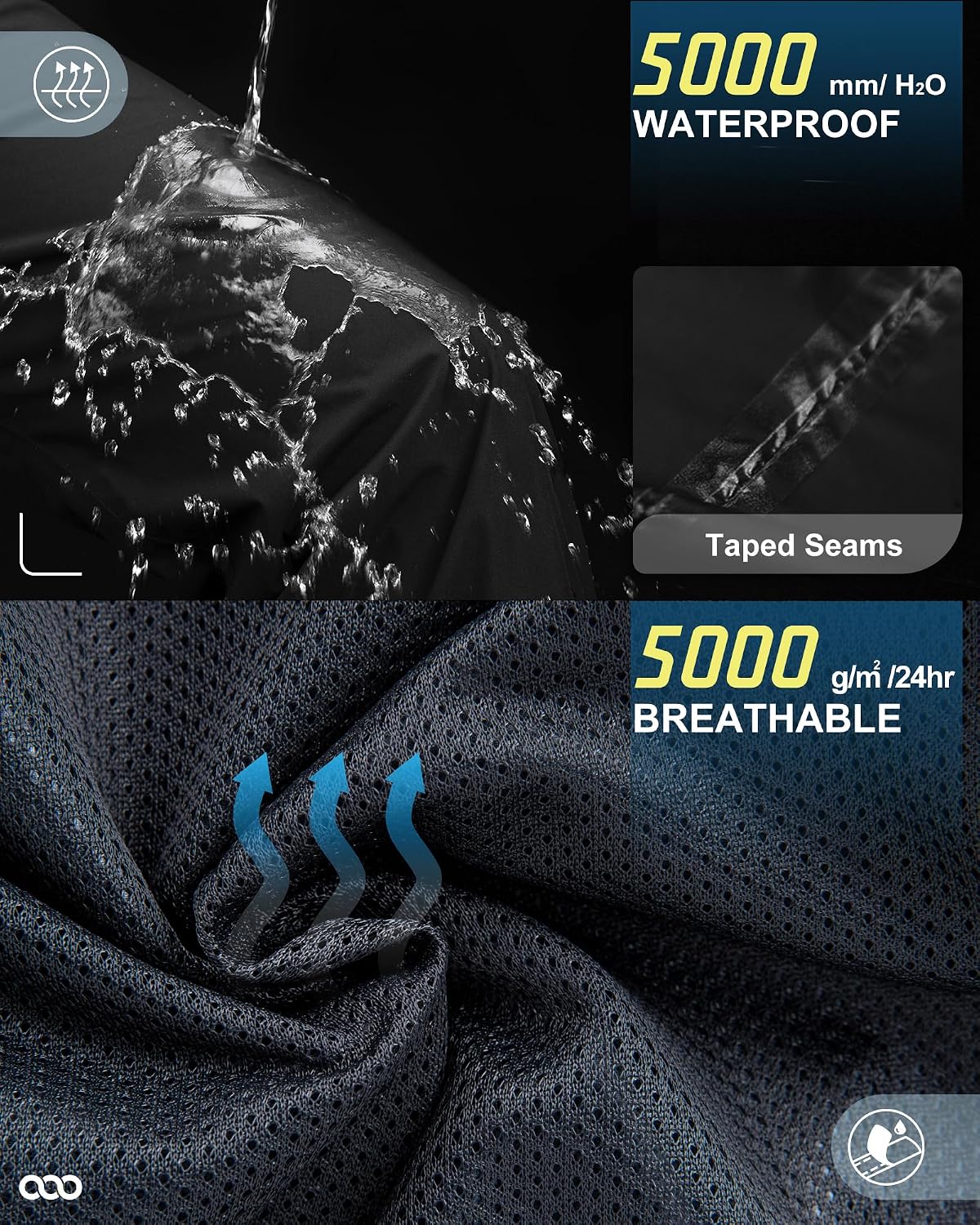 33,000ft Men's Rain Pants, Waterproof Rain Over Pants, Windproof Pants