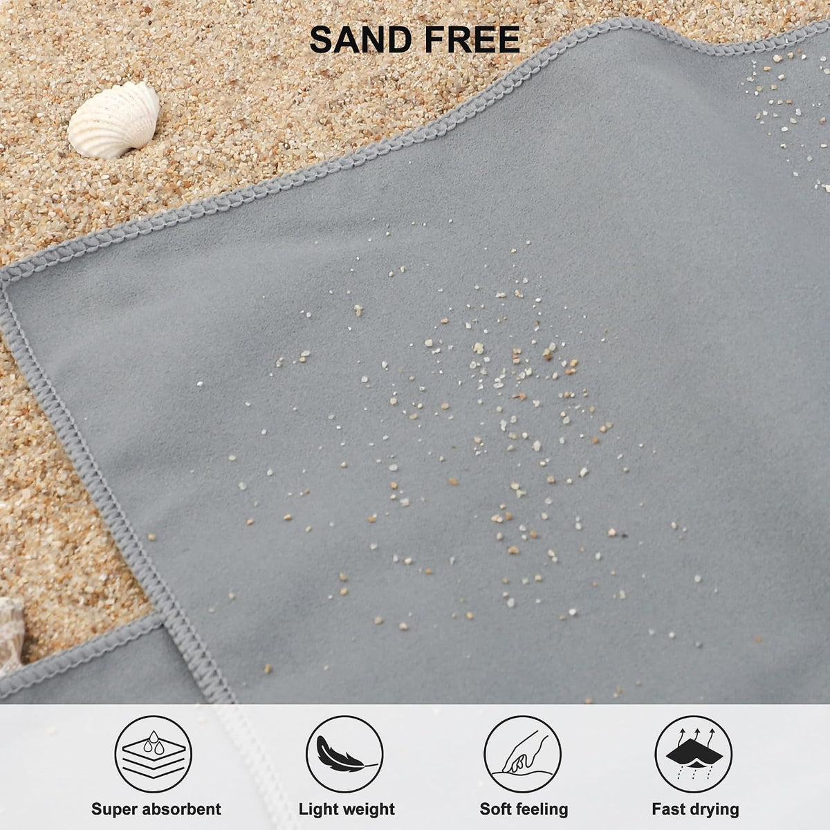 Rainleaf Microfiber Towel Quick Dry Camping & Travel & Gym Towel. Compact