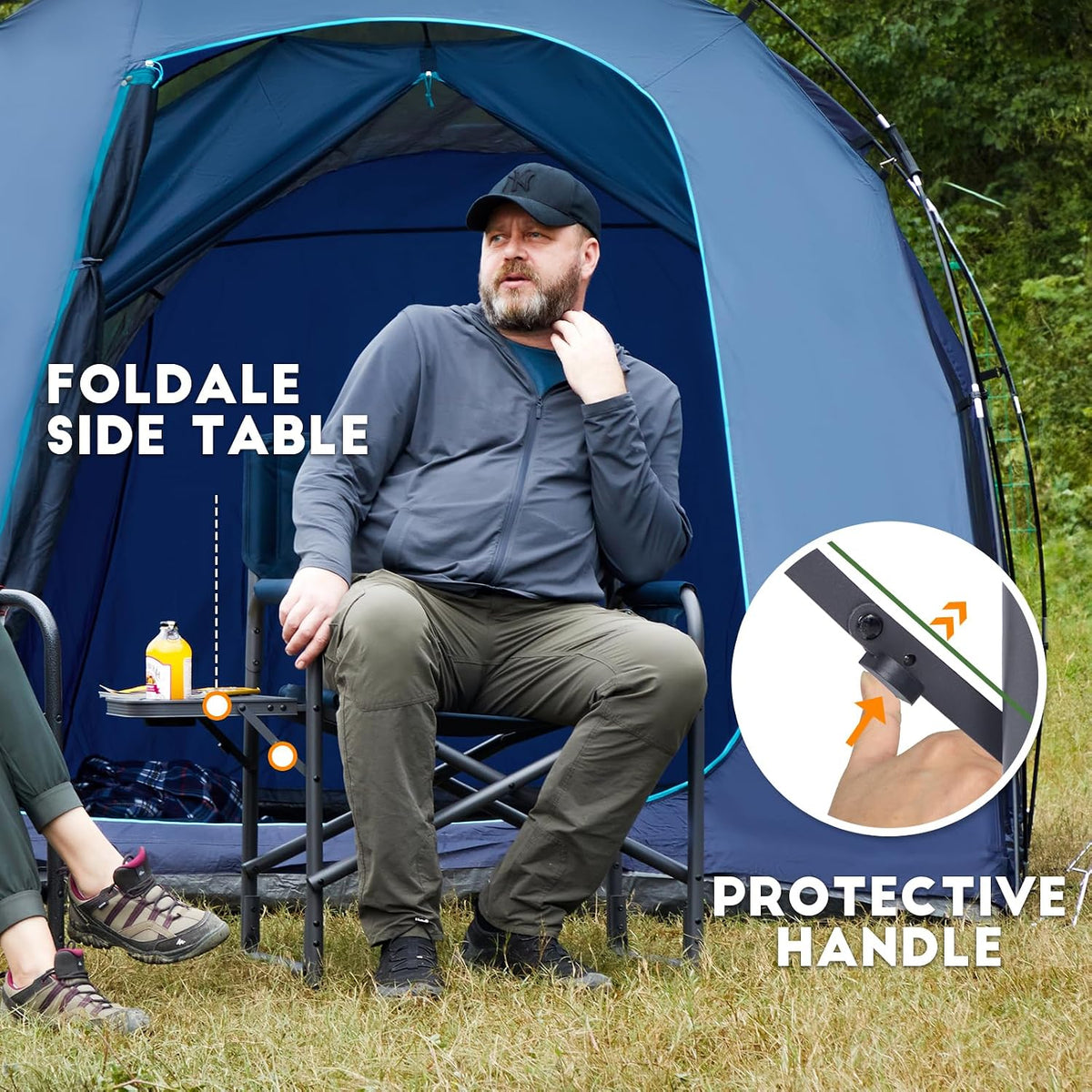 TIMBER RIDGE Aluminum Oversized Camping Chair, Support 400lbs