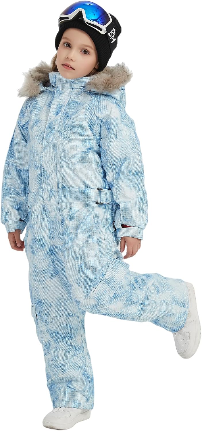 Kids Girls Boys Waterproof Colorful One Piece Snowsuits Coveralls Ski Suits Jackets Winter Jumpsuits