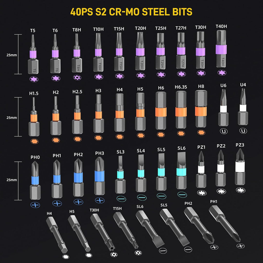 42 in 1 Magnetic Screwdriver Set, Multi Bit Ratcheting Screwdriver Set
