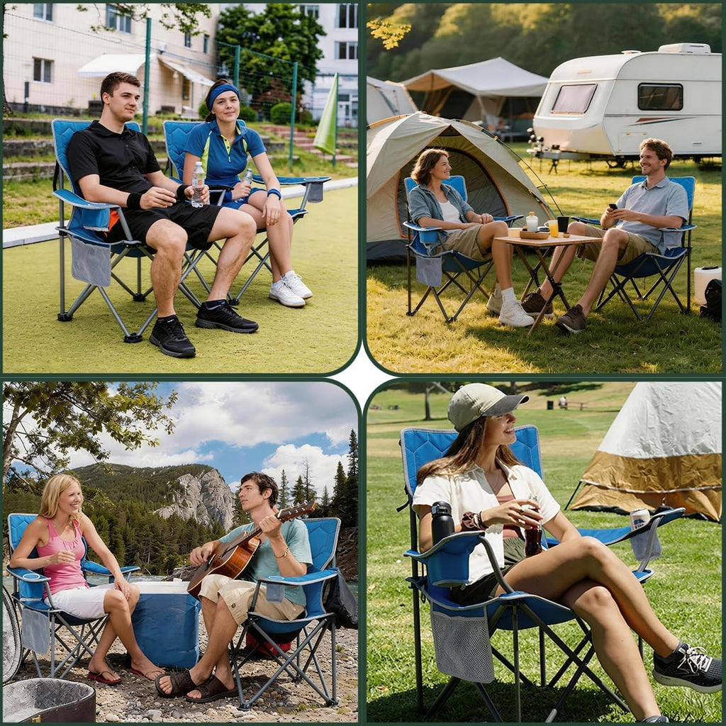 SUNNYFEEL Oversized Camping Chair for Adults, Heavy Duty 500LBS Blue