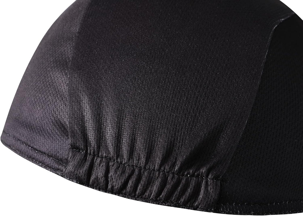 Black Cycling Cap - Polyester Funny Cycling Hat-Under Helmet - Cycling Helmet Liner Breathable&Sweat Uptake