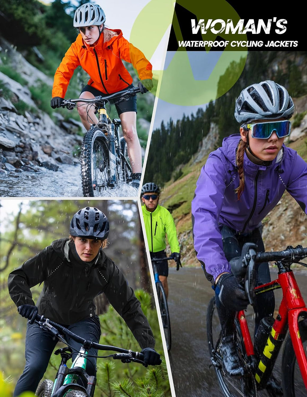 Nepest Womens Cycling Rain Jackets Biking Windbreaker with Hood UPF 50+