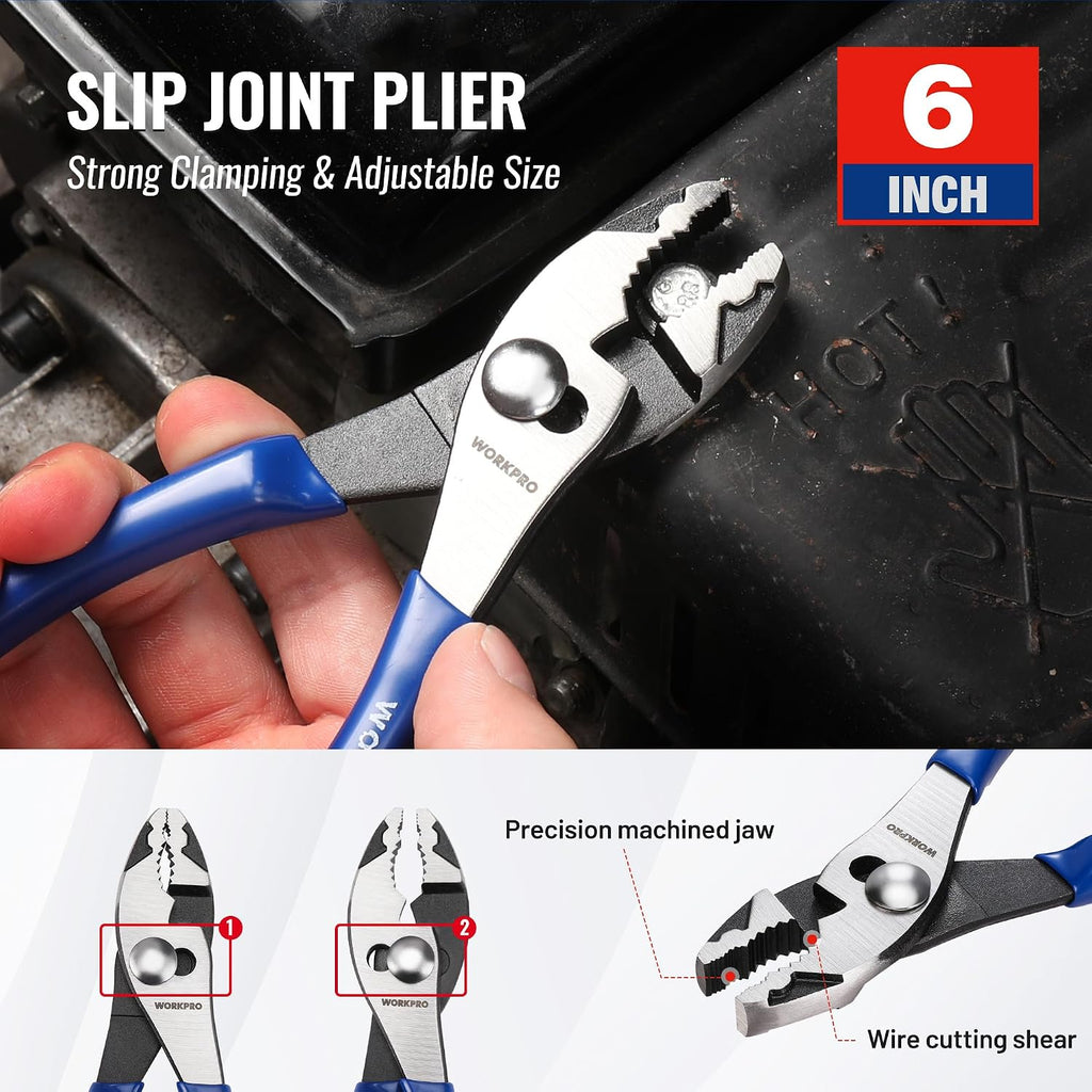WORKPRO Pliers Set, 3-Piece Professional Pliers Tool Kit