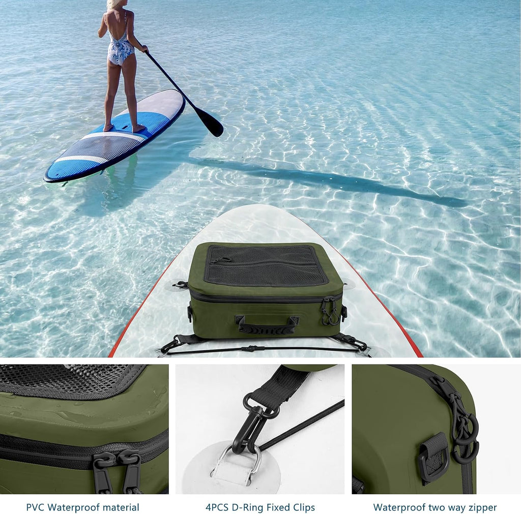 MORXPLOR Waterproof PVC Paddleboard Cooler Deck Bag - 12 Can Soft Insulated Cooler for Paddleboarding, Camping, Kayaking