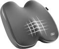 Skechers Seat Cushion, Ergonomic Memory Foam Cushion for Long Sitting Hours on Office & Home Chair, Car Seat Cushion for Sciatica, Coccyx Cushion,Gray